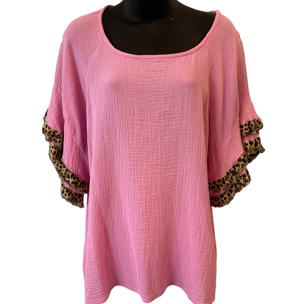 NWT Umgee Curvy Cheetah Love Top XL